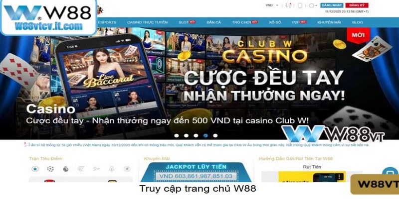 Giao diện W88 chuyên nghiệp mang đậm dấu ấn thương hiệu uy tín toàn cầu